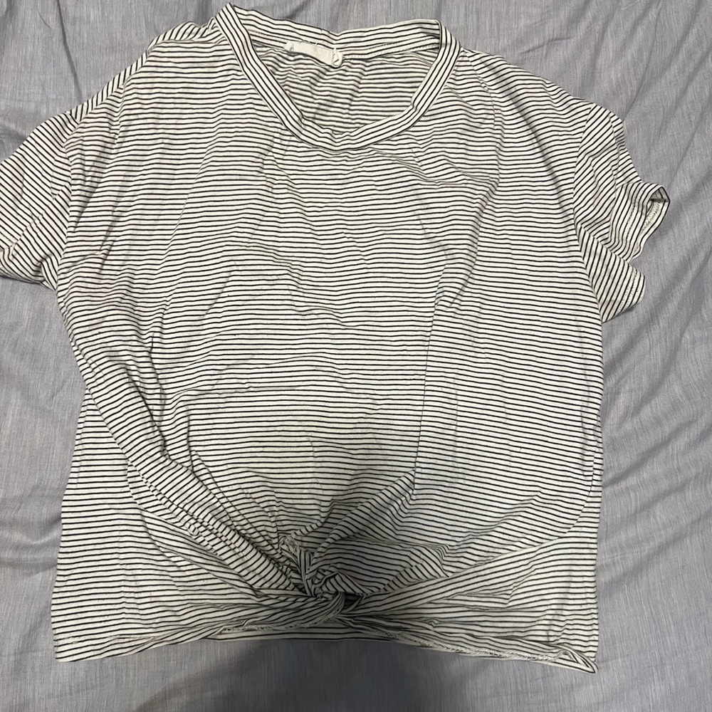 Cropped knot striped top